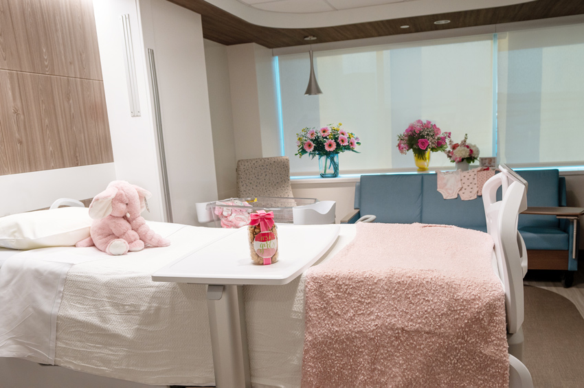 Postpartum room at the new Memorial Regional Family Birthplace