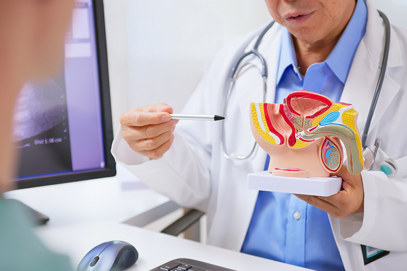 Provider pointing to human body model